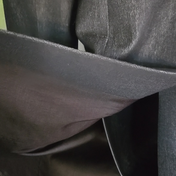 Elegant Dark Gray Coat with Brown Stitching - Picture 8 of 9